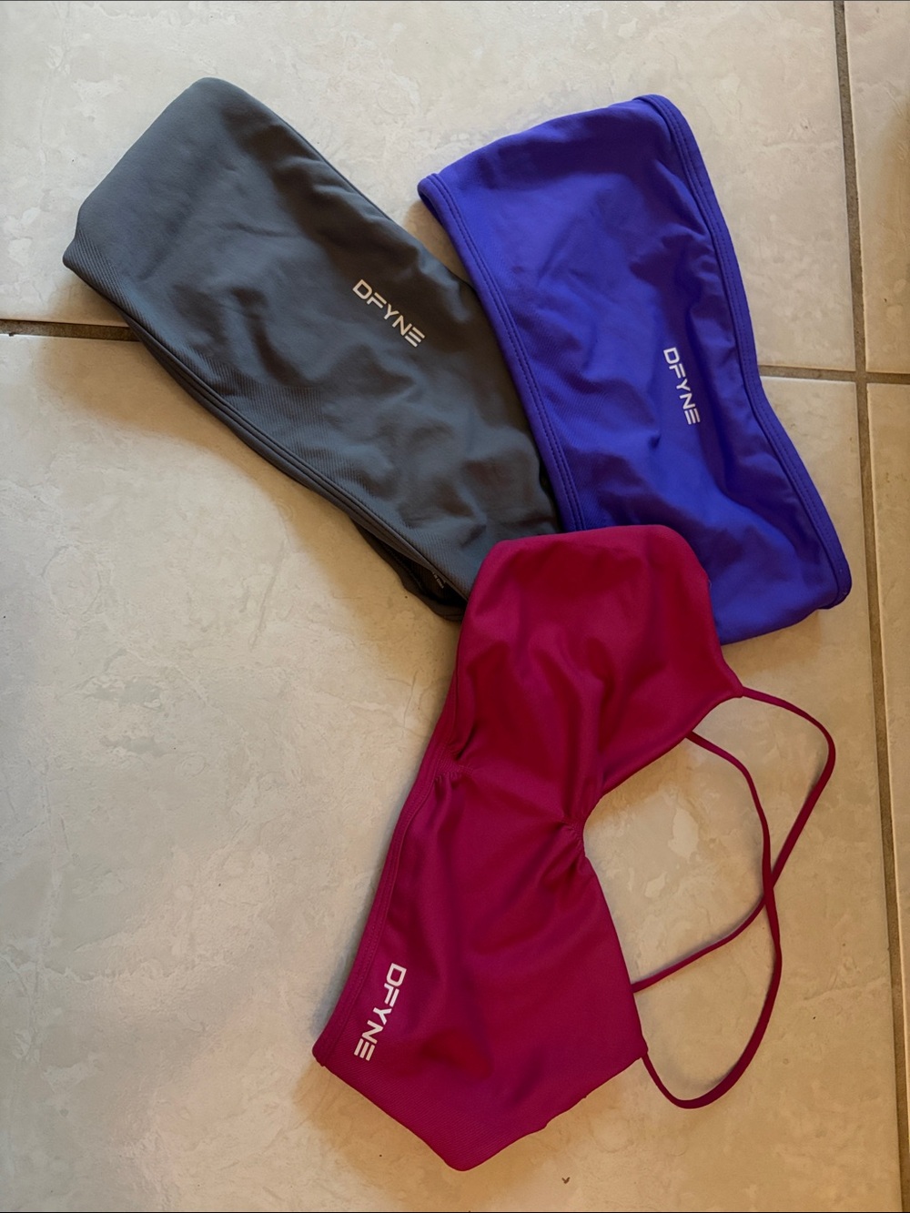 DFYNE Girls' Swim Tops in Magenta, Purple & Gray